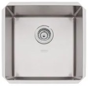 Cuba de Embutir Quadrum 40 U Undermount Tramontina 40 x 40 x 20 cm em Aço Inox Scotch Brite com Válvula