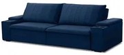 Sofá Retrátil Reclinável 3 Lugares 245cm Baluart F05 Veludo Azul - Mpo