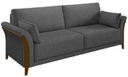 Sofá Decorativo 3 Lugares 222cm Market Linho Chumbo G45 - Gran Belo