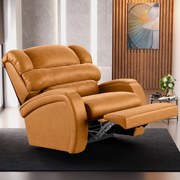 Poltrona do Papai Sala de Cinema Reclinável Kylie Manual PU Whisky G23