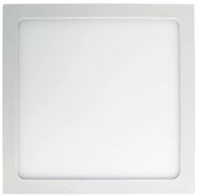 Luminária De Sobrepor Quadrado 18W 3000K Led Bivolt 22X22X4Cm Plafon |... (Branco)