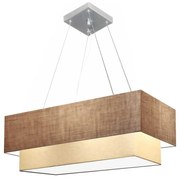 Lustre Pendente Retangular Palha e Bege MJ-4138 Para Mesa de Jantar e Estar