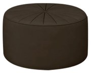 Puff Decorativo Sala De Estar Round Veludo Marrom G45 - Gran Belo