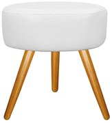 Puff Sofia Palito Mel Suede Branco - ADJ Decor