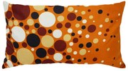 Capa de Almofada Olimpya em Suede Tons Laranja com Vinho - Bolas - 60x30cm