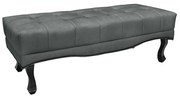 Recamier Decorativo 140cm Loewe Veludo Pés de Madeira Cinza G63 - Gran Belo