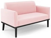 Sofá Namoradeira Base Madeira Preto Maressa Suede Rosa Bebê - Ibiza