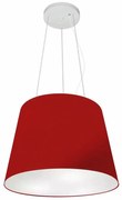 Lustre Pendente Cone Md-4152 Cúpula em Tecido 30/40x30cm Bordo - Bivolt