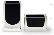 Conjunto com Porta Lápis e Porta Clips Preto Murano Cristais Cadoro