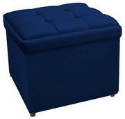 Calçadeira Copenhague 100 cm Solteiro Suede Azul Marinho - ADJ Decor