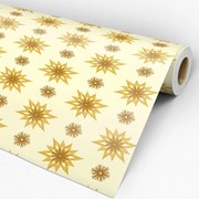 Papel de parede adesivo arabesco amarelo e marrom