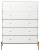 Cômoda Jasper 5 Gavetas Branco Gloss Base Dourado - 69758 Sun House