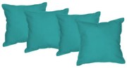 Kit 4 Almofadas Decorativas 40x40 Tecido Suede Azul Tiffany