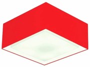 Plafon Quadrado Md-3039 Cúpula em Tecido Dupla 25/50x35cm Vermelho - Bivolt
