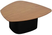 Mesa Centro Stone Baixa Tampo Amêndoa Suave com Base Preto Fosco 68 cm - 72361 Sun House