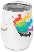 Copo Inox Corpo Duplo 400 ml Fosco Gato Prisma Cats Geek - Branco