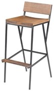 Banqueta York Metal Grafite Rustic Brown 91cm - 50084 Sun House