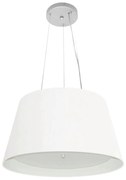 Lustre Pendente Cone Md-4119 Cúpula em Tecido 21/40x30cm Branco - Bivolt