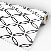 Papel de parede adesivo geométrico preto e branco