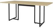 Mesa de Jantar Retangular Lina 180 cm Natural Base Metálica Industrial Preto - D'Rossi