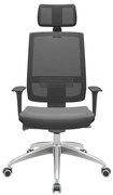 Cadeira Office Brizza Tela Preta Com Encosto Assento Facto Dunas Cinza Autocompensador 126cm  - 62995 Sun House