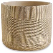 Cachepot em Cimento Nude e Dourado - 13x13