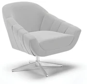 Poltrona Giratória Giovana Suede Base Cromada - D'Rossi - Cinza