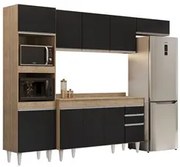 Armário de Cozinha Modulada 4 Peças CP11 Balcão com Tampo Castanho/Pre