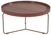 Mesa Centro Kevin Castanho Base Aco Corten 77 cm - 60028 Sun House