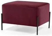 Puff Decorativo 60cm Base Aço Status C-278 Veludo Marsala - Domi