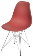 Cadeira Eames Polipropileno Vinho Base Cromada - 43032 Sun House