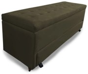 Calçadeira Baú com Sapateira Casal 140cm Paris Suede Marrom - Sheep Estofados - Marrom