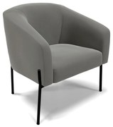 Poltrona Decorativa Pé de Ferro Preto Stella Suede D03 - D'Rossi - Grafite