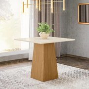 Mesa de Jantar 90cm Dora Quadrada Nature Off White Henn