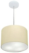 Lustre Pendente Cilíndrico Vivare Md-4210 Cúpula em Tecido 30x25cm - Bivolt