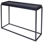 Mesa Lateral Loi Laca Preta com Croco Preto Base Preta - 67274 Sun House