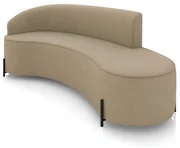 Sofá 4 Lugares Orgânico 220cm Pé Ferro Preto Morgan Suede D03 - D'Rossi - Marrom Rato