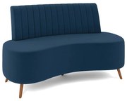 Sofá 2 Lugares Living 160cm Pé Palito Maraú Veludo Azul Marinho K01 - D'Rossi