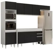 Armário de Cozinha Modulada 4 Peças CP10 Balcão Branco/Preto - Lumil