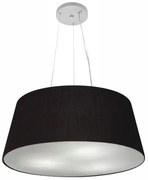 Lustre Pendente Cone Md-4062 Cúpula em Tecido 25/60x50cm Preto - Bivolt