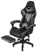 Cadeira Gamer Hawker em Courino Preto e Cinza - 61951 Sun House