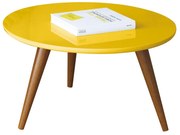 Mesa de Centro Sala de Estar Recepção 60cm Pés Palito Tailân Amarelo G26 - Gran Belo