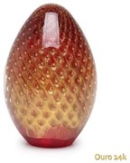 Peso Tela Oval Vermelho com Ouro Murano Cristais Cadoro