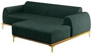 Sofá 245cm 4 Lugares com Chaise Direito Pés Gold Molino C-117 Linho Ve