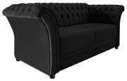 Namoradeira Chesterfield Sofia Suede Preto - ADJ Decor