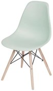 Cadeira Eames Polipropileno Verde Claro Fosco Base Madeira - 49330 Sun House