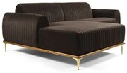 Sofá 350cm 6 Lugares com Chaise Esquerdo Pés Gold Molino C-261 Veludo