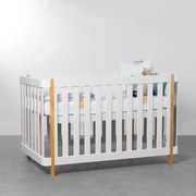 Berço Mini Cama Curvo Cami - Branco e Amêndoa