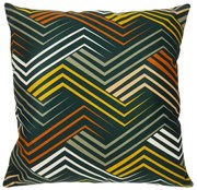 Capa de Almofada Olimpya em Suede Tons Verde - Chevron - 45x45cm