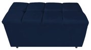 Calçadeira Estofada Manchester 90 cm Solteiro Suede Azul Marinho - ADJ Decor